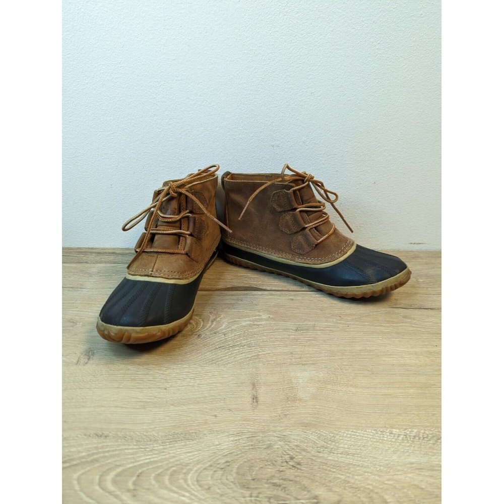 Sorel Out 'N About Waterproof Brown Leather Duck Boots (NL2133-286) Women Size 8